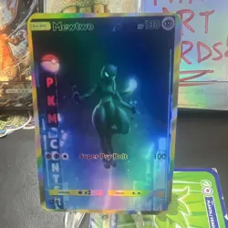 Mewtwo fan Art Holo Rare English Pokemon - Image 1