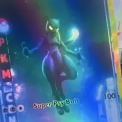 Mewtwo fan Art Holo Rare English Pokemon - Image 3