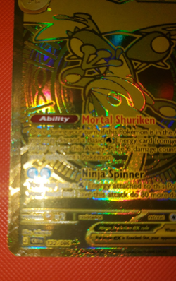 Gold Mega Greninja Ex MHR 122/086 From Chaos Rising MP Pokemon Card English - Image 2
