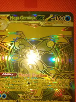 Gold Mega Greninja Ex MHR 122/086 From Chaos Rising MP Pokemon Card English - Image 5