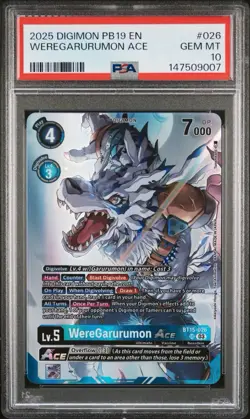 Digimon Card Game WereGarurumon ACE BT-15-026 SR PB19 Omnimon Premium Set PSA 10 - Image 1
