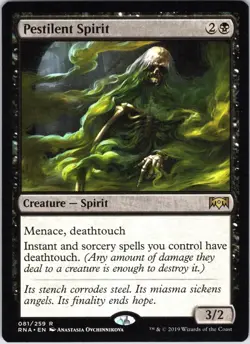 Pestilent Spirit 81 Rare Ravnica Allegiance Magic: The Gathering Near Mint - Image 1