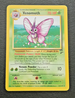 Venomoth 31/130 Rare Base Set 2 Pokemon Card ( Vintage 1999 LP ) - Image 1