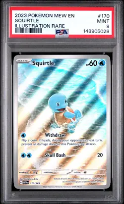 Squirtle 170/165 Pokemon Mew En-151 #170 Illustration Rare MINT PSA 9 - Image 1