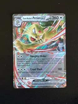 Team Rocket's Persian ex 150/182 Double Rare Destined Rivals Pokemon Holo LP - Image 1