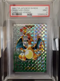 PSA9 Charizard Prism 1996 Japanese Bandai Carddass Vending Pocket Monsters - Image 1