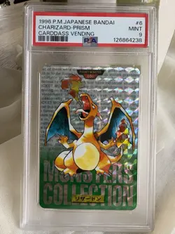 PSA9 Charizard Prism 1996 Japanese Bandai Carddass Vending Pocket Monsters - Image 3