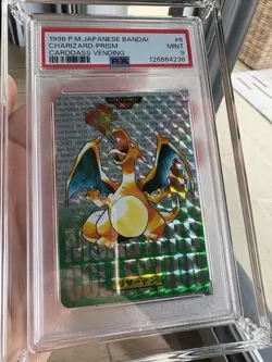 PSA9 Charizard Prism 1996 Japanese Bandai Carddass Vending Pocket Monsters - Image 4