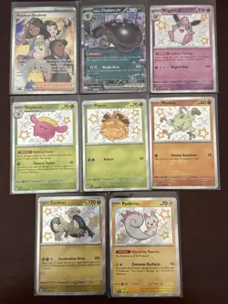 Pokemon TCG Paldean Fates 8 Card Lot - 1 Full Art, 1 EX & 6 Shinys - Image 1
