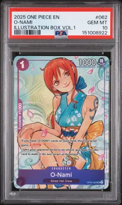 2025 One Piece O-Nami Ilustration Box Vol. 1 #062 PSA 10 Gem Mint - Image 1