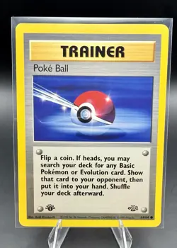 1ST EDITION Poke Ball 64/64 LP -Vintage Pokemon Card- Jungle - Image 1