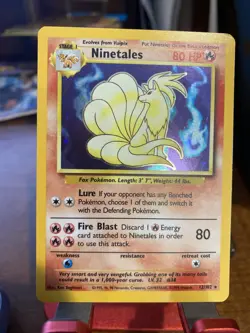 Ninetails 12/102 - Base Set Unlimited - Holo Rare 1999 Pokemon Card - Image 1