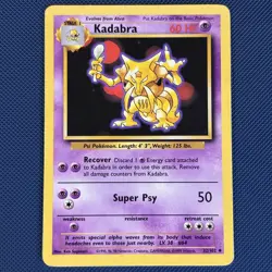 Kadabra 32/102 - Base Set - Uncommon Pokemon Card - MP - Image 1
