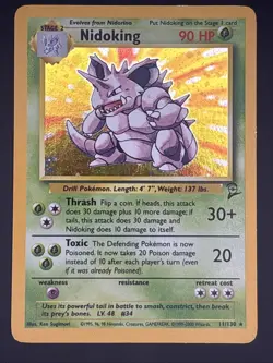 Nidoking Base Set 2 #011/130 Holo Rare Pokemon Card - Image 1