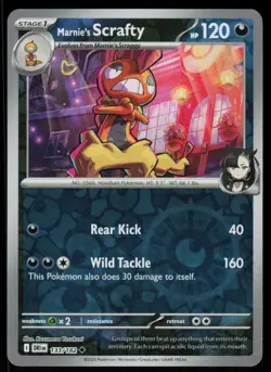 Marnie's Scrafty 133/182 Uncommon Destined Rivals Pokemon Reverse Holo Near Mint - Image 1