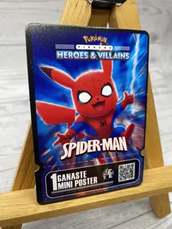 Pikachu as Spider-Man Box Hit Non-Pokemon Marvel Fan Art Poster Prize Card - Image 3