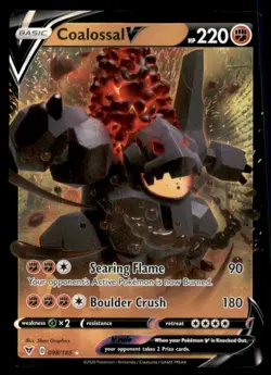 2020 Pokemon TCG Sword & Shield Vivid Voltage #098 Coalossal V UR - Image 1