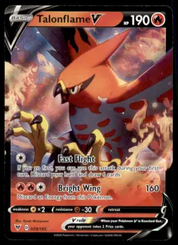 2020 Pokemon TCG Sword & Shield Vivid Voltage #029 Talonflame V UR - Image 1