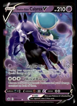 2021 Pokemon TCG Sword & Shield Chilling Reign #074 Shadow Rider Calyrex V UR - Image 1