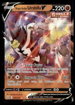 2021 Pokemon TCG Sword & Shield Battle Styles #085 Single Strike Urshifu V UR - Image 1