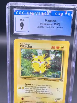 1999 Pokemon TCG Jungle Unlimited Pikachu 60/64 CGC Mint 9 - Image 2