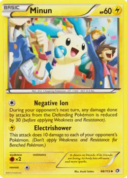POKEMON CARD MINUN 48/113 NO 312 CHEERING POKEMON TCG CCG - Image 1