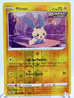 Minun 090/264 Common Fusion Strike Pokemon Reverse Holo Near Mint - Image 1