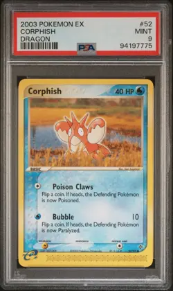2003 POKEMON EX DRAGON 52 CORPHISH PSA 9 POP 10 - Image 1