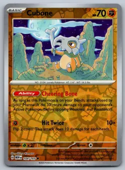 Pokemon S&V 151 - Reverse Holo Cubone 104 - Image 1