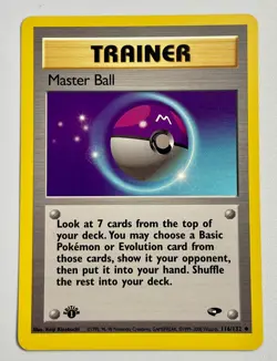 * Master Ball 116/132 Uncommon Gym Challenge Pokemon 1st Edition NM - Image 1