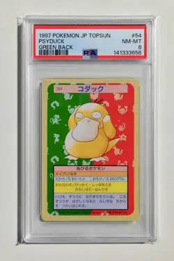 1997 POKEMON JP TOPSUN PSYDUCK GREEN BACK #54 PSA 8 NM-MT - Image 1