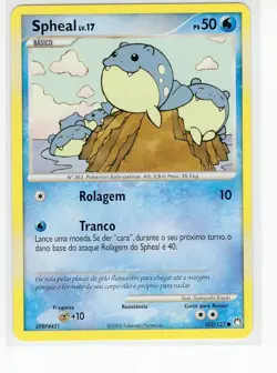 ~PT~ PORTUGUESE Spheal 102/123 D&P Mysterious Treasures Pokemon Card (PE1) - Image 1