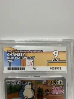 Pokemon TCG: Chansey 187/167 Twilight Masquerade Illustration Rare Holo Ace 9 - Image 2