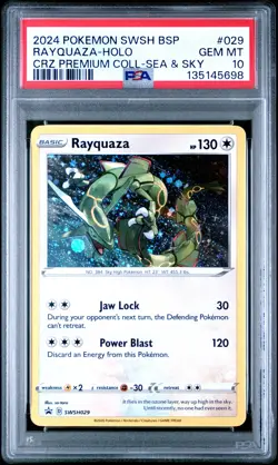 PSA 10 Rayquaza 029 Holo Pokemon Swsh Black Star Promo Crz Sea & Sky GEM MINT - Image 1