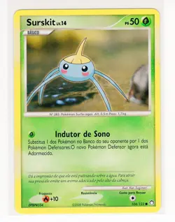 ~PT~ PORTUGUESE Surskit 104/123 D&P Mysterious Treasures Pokemon Card (PE1) - Image 1