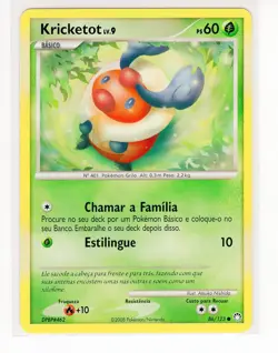 ~PT~ PORTUGUESE Kricketot 86/123 D&P Mysterious Treasures Pokemon Card (PE1) - Image 1