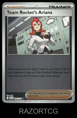 TEAM ROCKET'S ARIANA 202/217 UC ASCENDED HEROES POKEMON REVERSE HOLO NM/M - Image 1