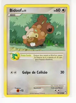 ~PT~ PORTUGUESE Bidoof 73/123 D&P Mysterious Treasures Pokemon Card (PE1) - Image 1