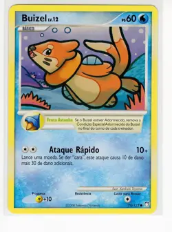 ~PT~ PORTUGUESE Buizel 75/123 D&P Mysterious Treasures Pokemon Card (PE1) - Image 1