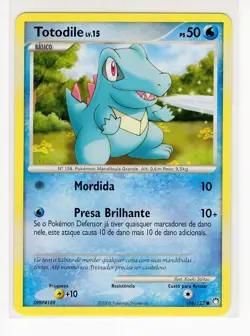 ~PT~ PORTUGUESE Totodile 106/123 D&P Mysterious Treasures Pokemon Card (PE1) - Image 1