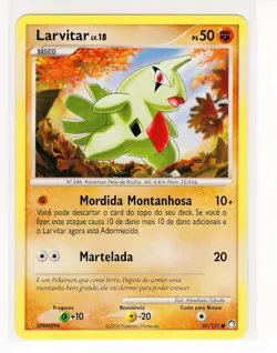 ~PT~ PORTUGUESE Larvitar 87/123 D&P Mysterious Treasures Pokemon Card (PE1) - Image 1