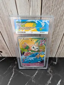 Pokemon TCG Rowlet MEP 043 First Partner Illustration Collection 1 Ace Graded 9 - Image 1