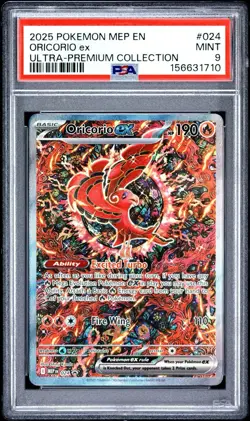Oricorio EX 2025 Pokemon MEP EN Black Star Promo 024 PSA 9 MINT Holo SIR English - Image 1