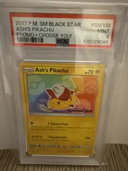 2017 Pokemon P.M. SM108 Black Star Promo I Choose You! Ash’s Pikachu PSA 9 - Image 1