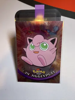 1999 Topps Pokemon Holofoil Silver Chrome Jigglypuff #39 Mint 1st Print (Blue) - Image 1