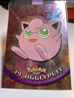 1999 Topps Pokemon Holofoil Silver Chrome Jigglypuff #39 Mint 1st Print (Blue) - Image 2