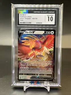 2022 POKEMON SWORD & SHIELD SILVER TEMPEST #140 HO-OH V GEM MINT CGC 10 - Image 1