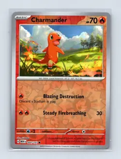 Charmander 004/165 Common 151 Pokemon Reverse Holo Lightly Played - Image 1