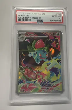 2025 Pokemon Mega Evolution Ivysaur Illustration Rare PSA 10 #134/132 - Image 1