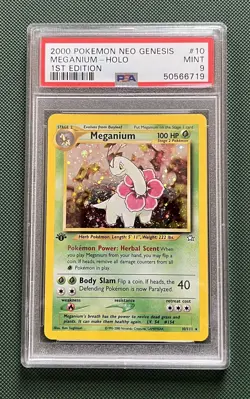 POKEMON MEGANIUM 2000 NEO GENESIS 1ST EDITION #11 HOLO PSA 9 - Image 1